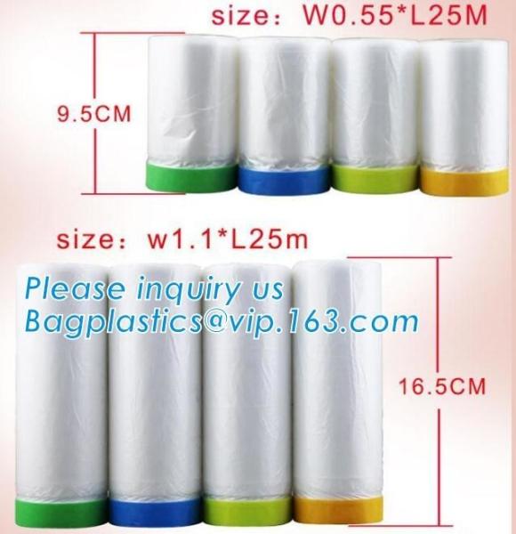 Buy cheap 4m*5m Plastic Cover Sheet Furniture Taped HDPE Plastic Masking Film from wholesalers