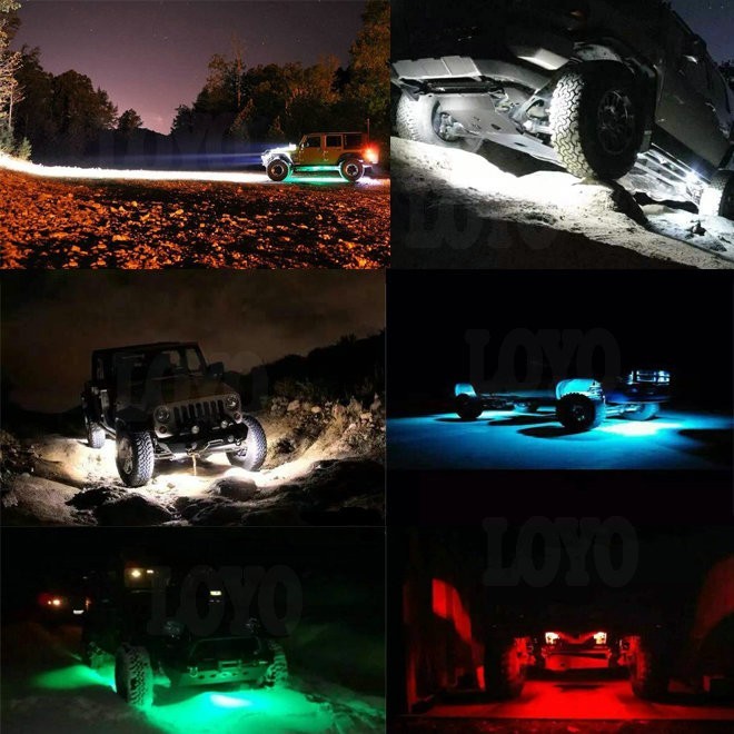 8 Pods 2 Inch 9w Color Changing Rock Lights , IP68 Rgb Bluetooth Rock Lights
