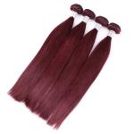 99j Burgundy Straight Brazilian Hair Peruvian Human Hair Weave Popular Sell