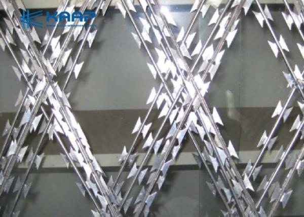 Buy cheap Welded Razor Barbed Wire Galvanized Stainless Steel Flatwrap Unique Shape from wholesalers