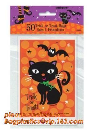 Buy cheap gravure printing halloween party bag, cute design food grade plastic cookie packing,halloween shrink cello treat bags fo from wholesalers