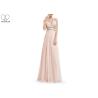 Buy cheap V Neck Girls Bridesmaid Dresses Waist Beading Sleeveless Back Hollow Out Chiffon from wholesalers