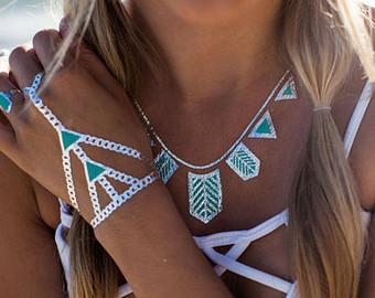 Buy cheap Silver foil temporary tattoo, metallic foil tattoo, Jewelry tattoo from wholesalers