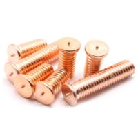 Buy cheap ISO13918 Stainless Steel CD Flanged Weld Screws Fully Threaded Copper Plated product