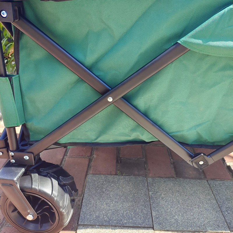 Collapsible Wide PU Wheels Beach Folding Wagon Stretchable Handle Picnic Camping Cart