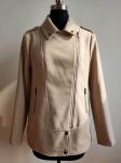 Ladies Melton Jacket / Women'S Zipper Jacket / Beige Color Metal Zipper