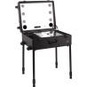 Buy cheap Black Color Portable Lighted Makeup Case , Makeup Travel Case On Wheels from wholesalers