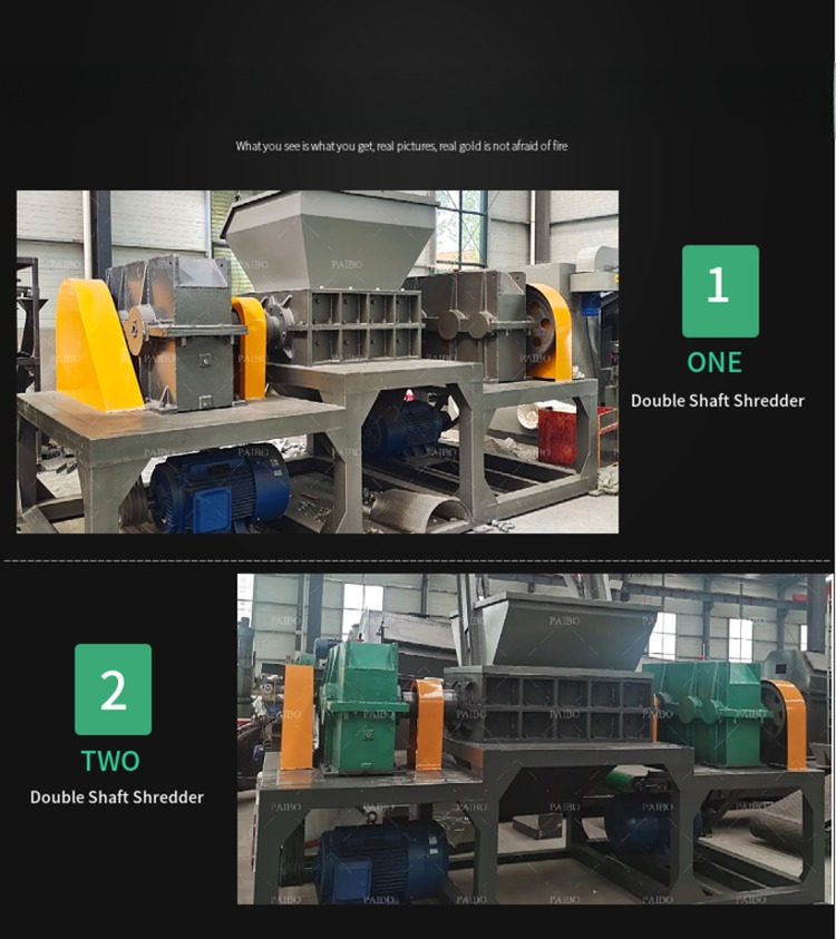 Industrial Double Shaft Metal Waste Plastic Shredder Machine with High Safety Level