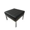 Buy cheap Polished stainless steel base with black vinyl upholstery top square ottoman,bench for hotel bedroom&living room seating from wholesalers