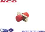 Red Fibers Optics Adapter FC UPC APC Metallic , Oblong With Flange Simplex