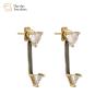 Buy cheap Heart Triangle Colorful Enamel 14K Gold Jewelry Diamond Zircon Stud Earrings from wholesalers