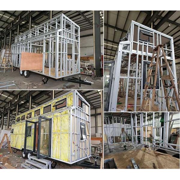 Cost Of Ready-Made Steel Frame Prefab Tiny House On Wheels With Trailer