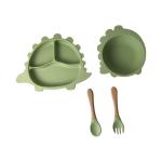Buy cheap Dinosaur Shape Silicone Eating Utensils Set Dishes Customized For Baby Feeding from wholesalers