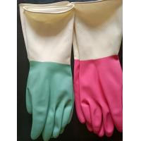 Buy cheap Thickening Latex Industrial Bicolor Glove 320mm Flock Lining Chemical Resistance product