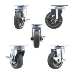 100mm Wheel TPR Swivel Side Brake Medium Duty Casters