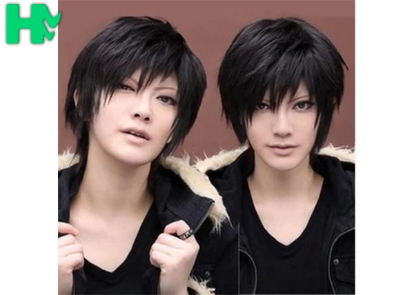 Buy cheap Tangle Free Blonde Men Hair Wig , Synthetic Human Hair Mens Wigs from wholesalers