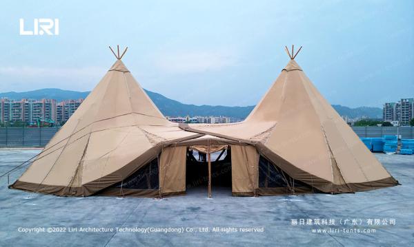 Buy cheap Canvas Outdoor Large Tipi Tent For Glamping 20-120 People from wholesalers