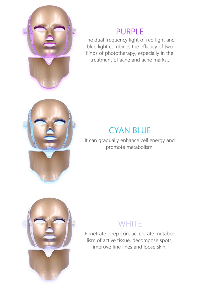 PDT Photon LED Light Therapy Mask Light Facial Mask With Neck