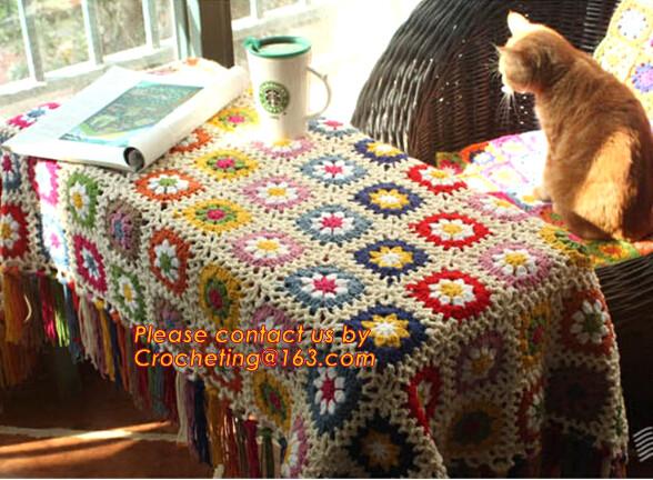 Buy cheap Nordic Hand-woven crochet hook Daisy striped blanket, Cashmere knitted blanket, sofa blank from wholesalers