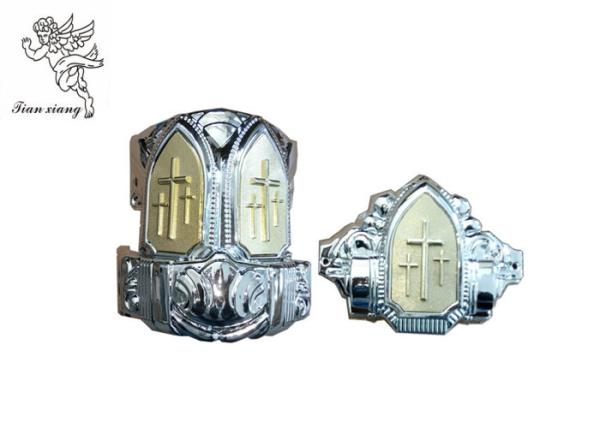 Buy cheap Silver Plastic Coffin Golden Crucifix Decoration Casket Corner with Iron tubes from wholesalers
