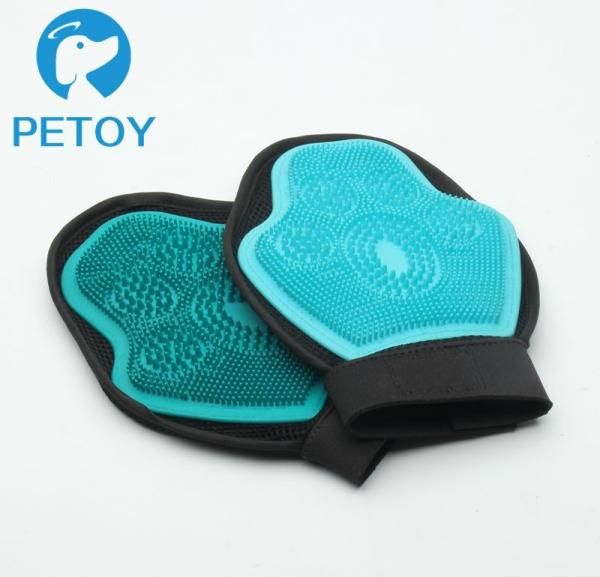Buy cheap Pet grooming cleaning bath Hair Remover gloves with Soft Rubber Tips from wholesalers