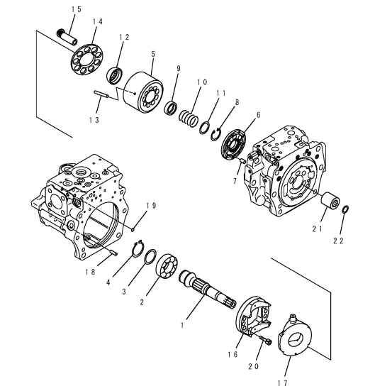 708-2G-00024 Excavator Hydraulic Pump Parts For HPV140 HPV160 PC300-7 PC350-7 PC350-8