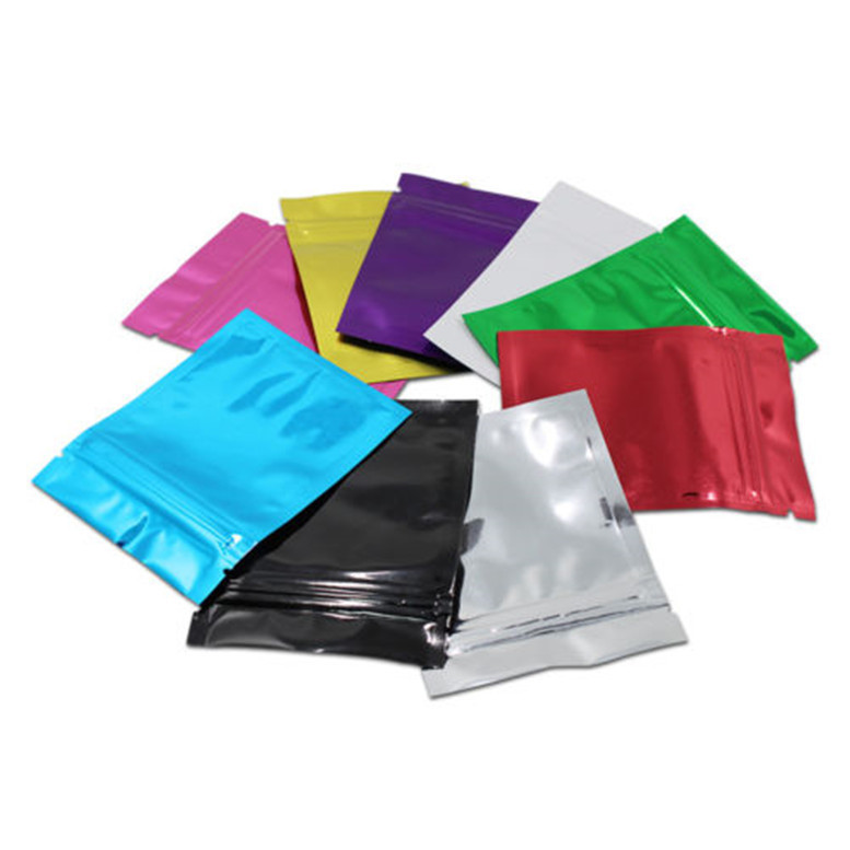 Small Heat seal black aluminum foil zipper packaging bag for storage