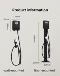 220V/7KW/32A Black Wall-Mounted / Post-Type Electric Vehicle Charging Pile