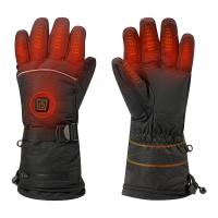 Buy cheap Ski Full Leather Rechargeable Heated Gloves Windproof Waterproof Women Ski product