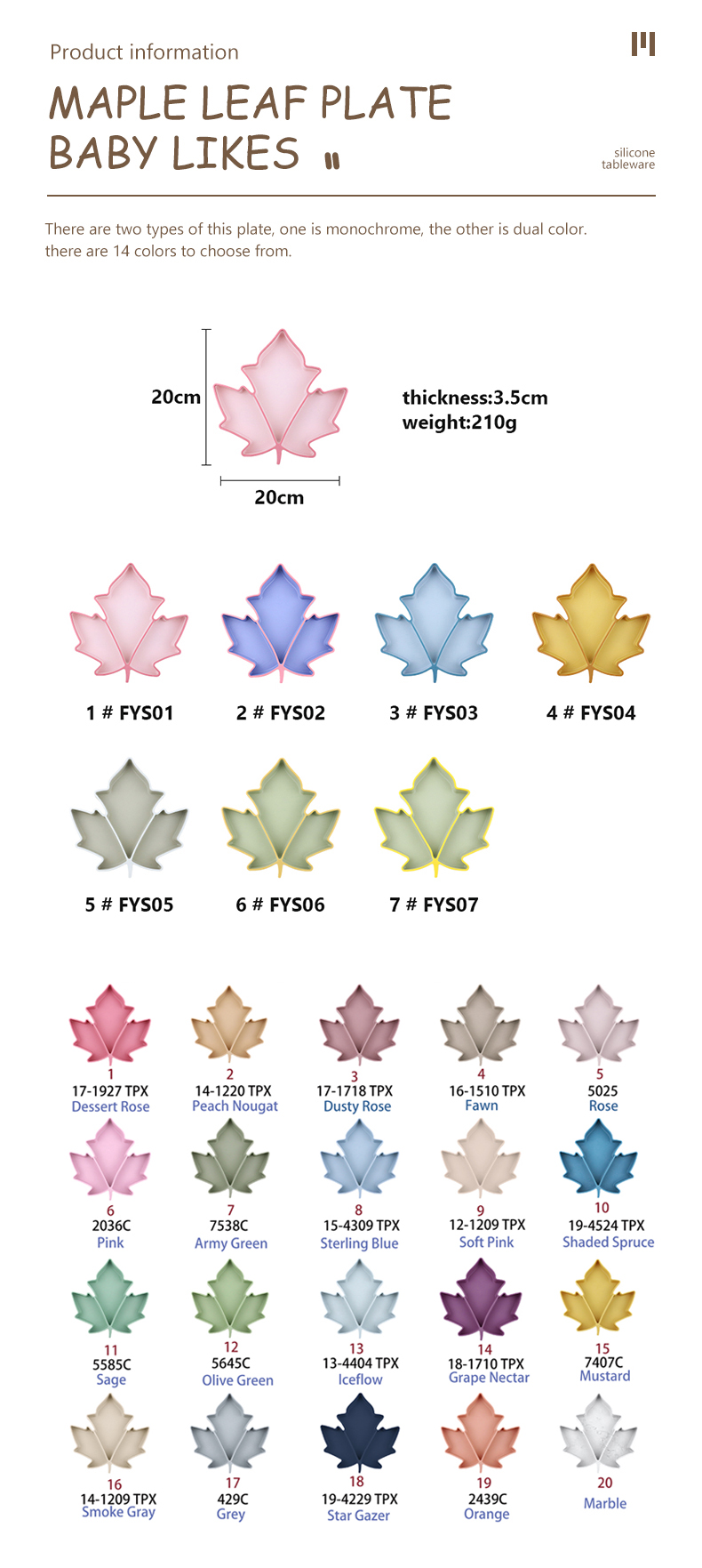 Food Grade Toddler Silicone Plates , Maple Shape Suction Divided Plate Unbreakable
