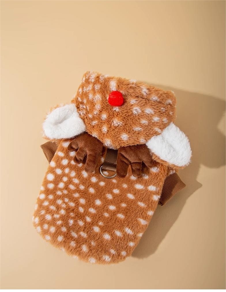 Fall / Winter Christmas Elk Pull Down Fleece Christmas Funky Clothes For Pets