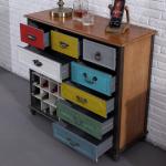 MDF Board 108cm Height European Retro Drinks Storage Living Room Cabinet