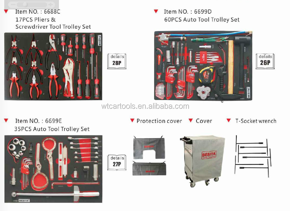 400pcs Garage Tool Trolley Set Large Capacity With 8 Drawers 5pcs Wheels