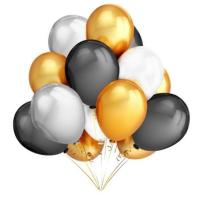 Buy cheap 20pcs 12'' Gold Silver Black pink Latex Balloons Happy Birthday Wedding Party product