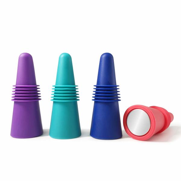Reusable Wine Bottle Silicone Stoppers Beverage Bottle Stoppers With Grip Top To