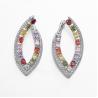 Buy cheap Bridal Clip on 925 Silver CZ Earrigns Wedding Teardrop Christmas Earrings from wholesalers