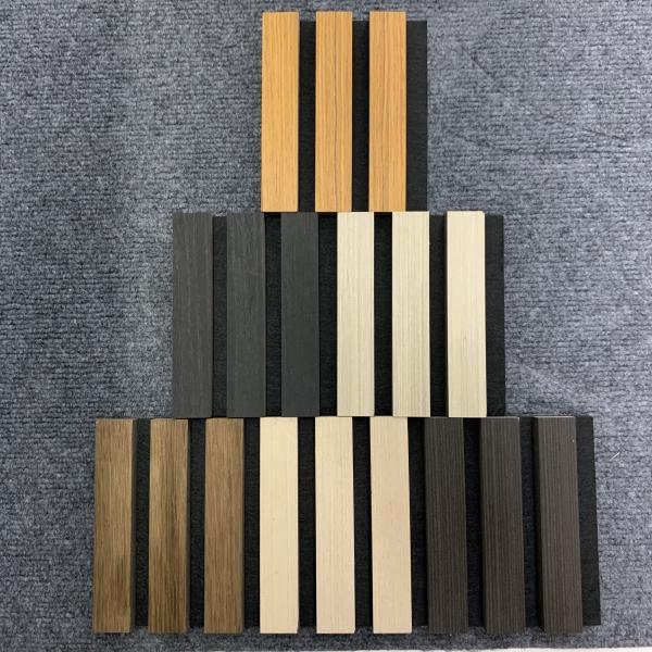 Buy cheap Fire Retardant Slatted Acoustic Wood Veneer Wall Panels For Meeting Venue from wholesalers