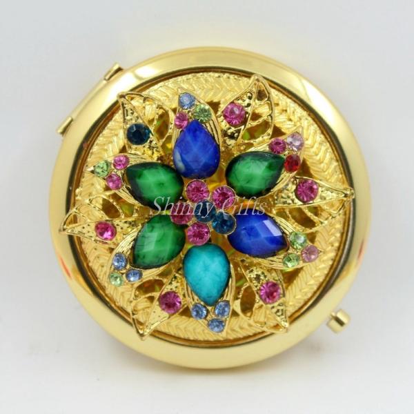 Buy cheap Shinny Gifts Gold Plating Metal Round Shape Cosmetic Mirror from wholesalers