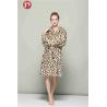 Buy cheap Leopard Print Soft Bathrobe Women Microfiber Fleece Bathrobe Long Plush Printed Dyeing from wholesalers
