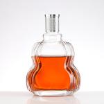 250ml 375ml 500ml Unique Shape Glass Tequila Bottle with Sealed Cork Lid Hot