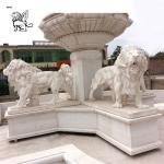 Marble Lion Water Fountain Statue Large Garden Fountain Outdoor Decoration