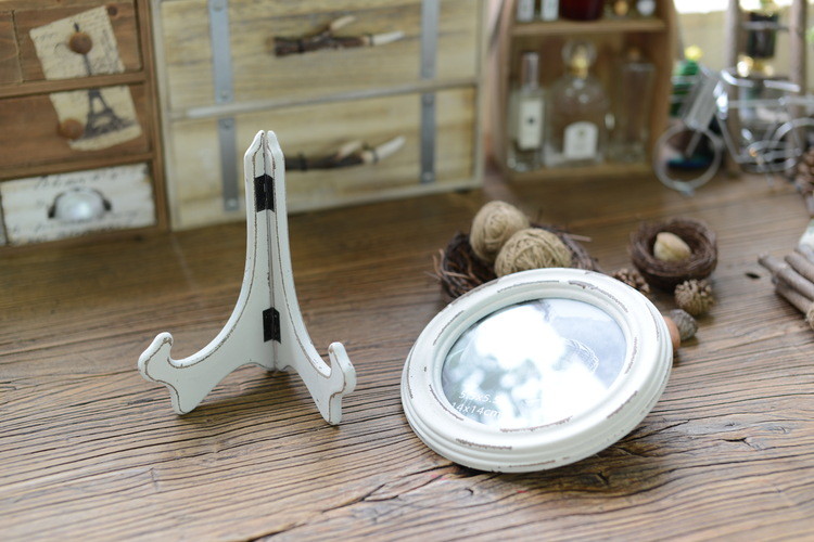 5.5 Inch Wooden Photo Frames White Round Picture Frames For Home Decoration