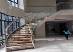 Steady Structure Building Curved Stairs , Contemporary Wooden Spiral Staircase