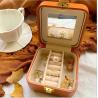 Buy cheap OEM Small Portable Jewelry Box With Lock PU Leather 10cm 5cm from wholesalers