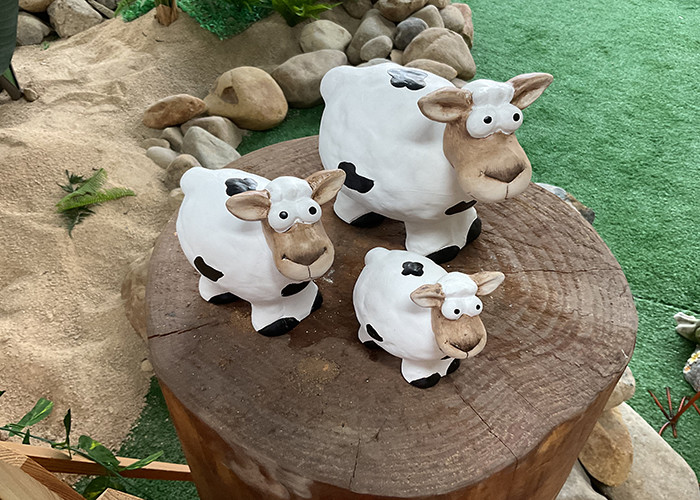 Handmade Ceramic Pottery Sheep Garden Ornaments In Different Sizes
