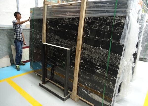 Buy cheap Heavy Duty Bathroom Marble Slabs , Black Marble Slab For Dining Room Worktop from wholesalers