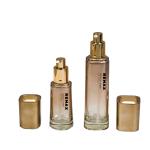 Wholesale Gold-plated Cap Gradient Glass Cream Jar Lotion Bottle Cosmetics Empty