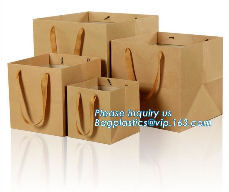 Paper fresh Flower Carrier Packing Bags,Large size rope handle craft paper carrier bags for flowers,Floral Hibiscus Flow