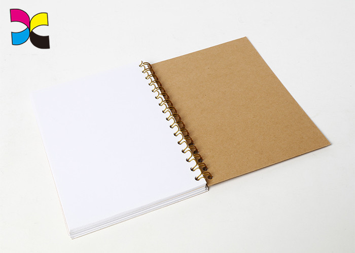 Golden Custom Printed Spiral Bound Notebooks Hot Stamping Full Color Singel Line