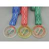 Buy cheap Egg Hunt Triathlon Ribbon Medals Copper Plating , Full Color Printing from wholesalers